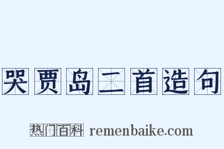 哭贾岛二首造句是什么意思的图片